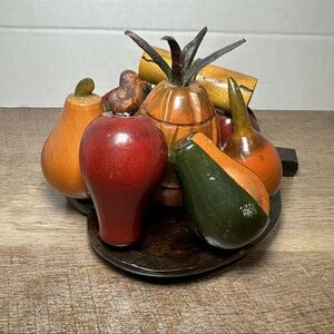 Vtg Wooden Carved Hecho En "El Salvador" Fruit Platter Deco‎ Display